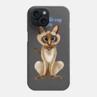 Stare into my eyes - Siamese Cat Phone Case