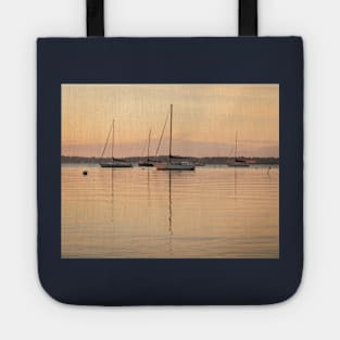 Sunrise Sailboats at Anchor Tote