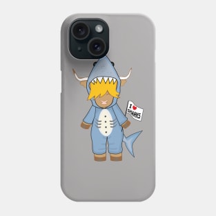 i love sharks ginger highland cow Phone Case