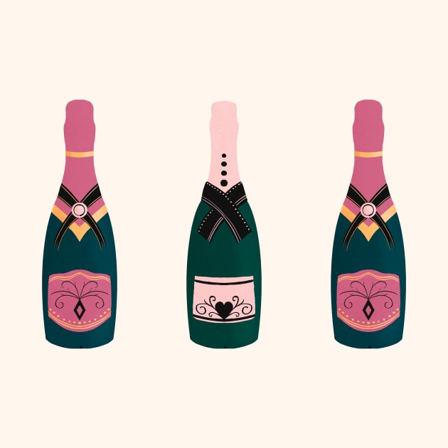 Pink Champagne bottles by Home Cyn Home 