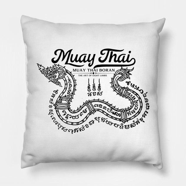 Muay Thai Tattoo Snake Pillow by KewaleeTee