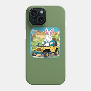 Bunny in a Toy Jeep. Phone Case