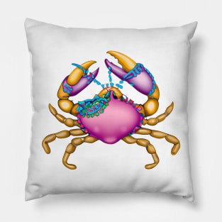 Mardi Gras Crab #1 Pillow