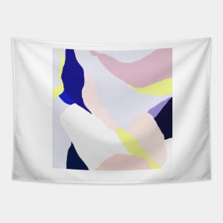 Abstract print, Blue, Grey, Yellow, Pink, Modern art, Wall decor Tapestry