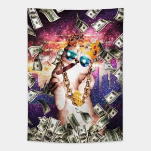 Bling Money Cat Thug Tapestry