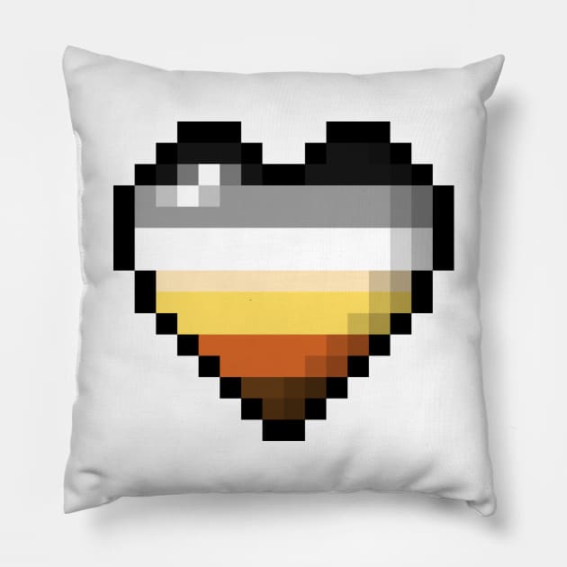 Bear Pixel Heart Pillow by LiveLoudGraphics