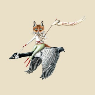 Fox flying with a Canada goose T-Shirt