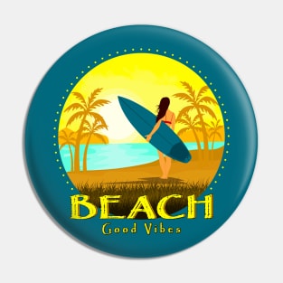 BEACH, GOOD VIBES Pin