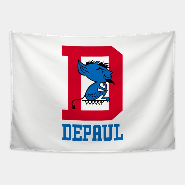 Classic DePaul design with mascot and traditional D Tapestry by MalmoDesigns