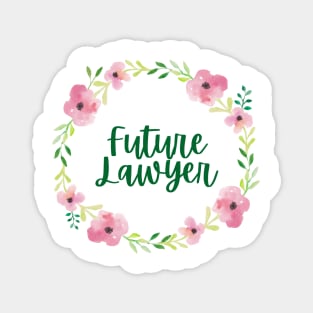 Future Lawyer Floral - Female Lawyer Magnet