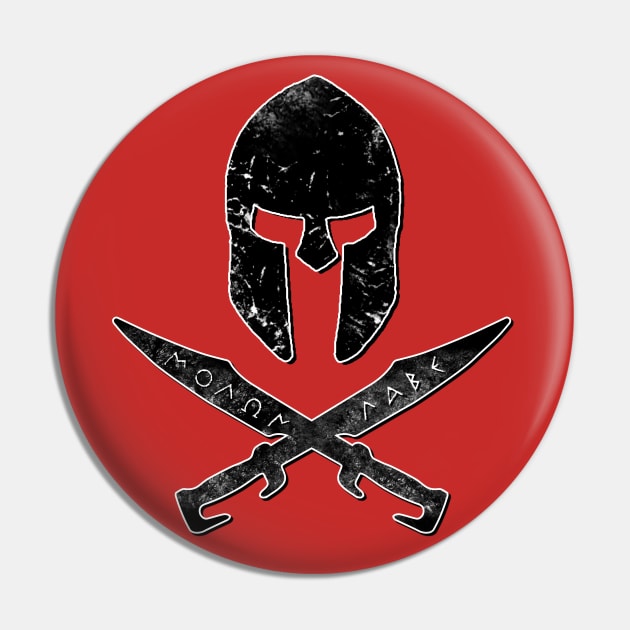 Spartan Warrior Swords and Helmet Pin by Scar