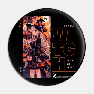 Anime Pumpkin Witch Pin