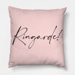 Ringarde- Basic B written in black Pillow