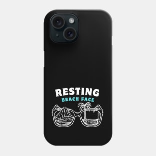 Funny Beach Saying - Resting Beach Face - Summer Beach Memories Cool Saying | Summer Vacation Tropical Relaxation - Summer Family Vacation 2024 Vibes Phone Case