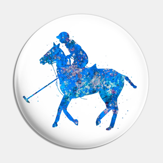 Polo rider blue art Pin by Yahya Art