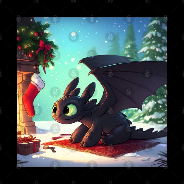 Christmas Dragon Wonderland: Festive Art Prints Featuring Whimsical Dragon Designs for a Joyful Holiday Celebration! by insaneLEDP