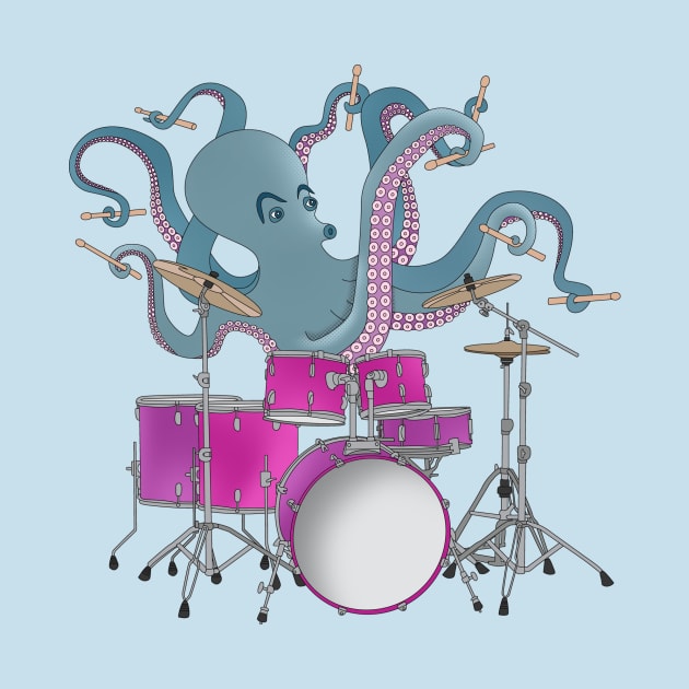 Octopus Playing Drums by Ornaart