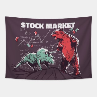 Stock Market Bear Vs. Bull Tapestry