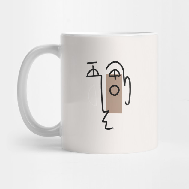 Abstract Minimal Face 01 Modern Boho Line Art Drawing