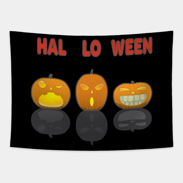 Halloween Pumpkins HAL LO WEEN Tapestry by RCLWOW
