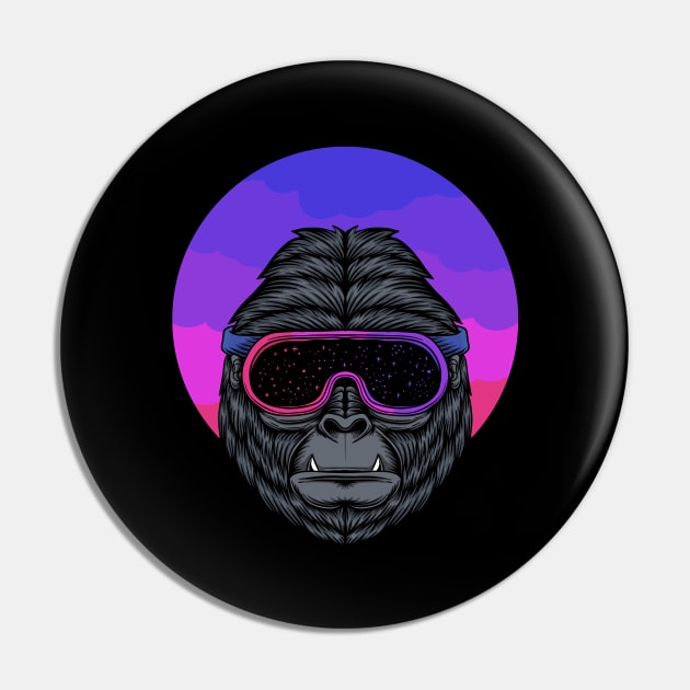 Gorilla Ski Mask Pin by puffstuff