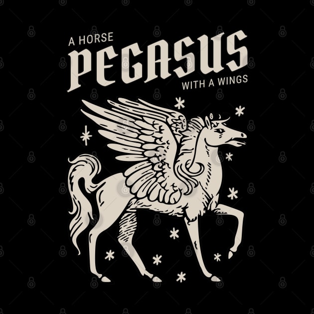 Antique Horse Pegasus by KewaleeTee