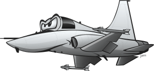 Military Fighter Jet Airplane Cartoon Magnet
