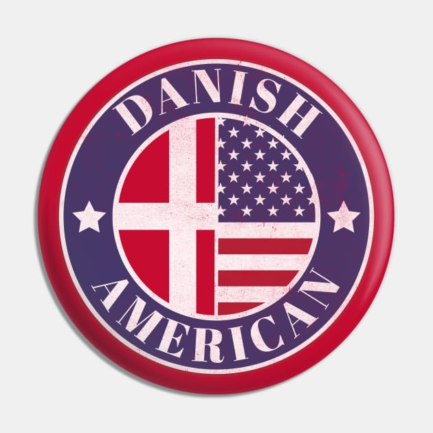 Proud Danish-American Badge - Denmark Flag Pin by Yesteeyear