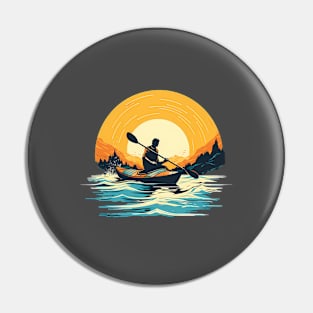 Kayaking retro Pin