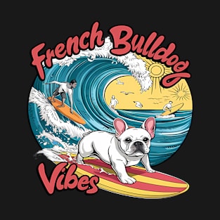 Surfing French Bulldog Catches Wave T-Shirt