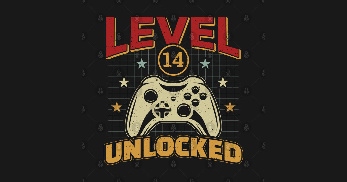 14th Birthday Level 14 Unlocked Video Gamer Game 14th Birthday T