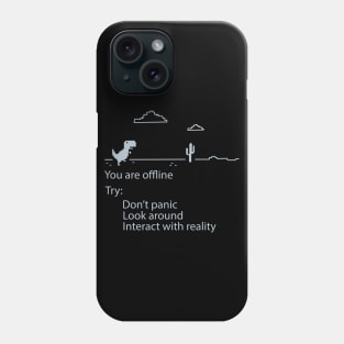 You are offline - Pixel Dinosaur Phone Case