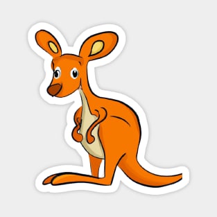 Cute Kangaroo Drawing Magnet