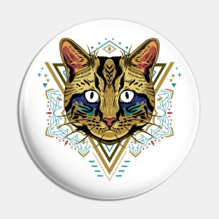 cool cat geometric illustration Pin