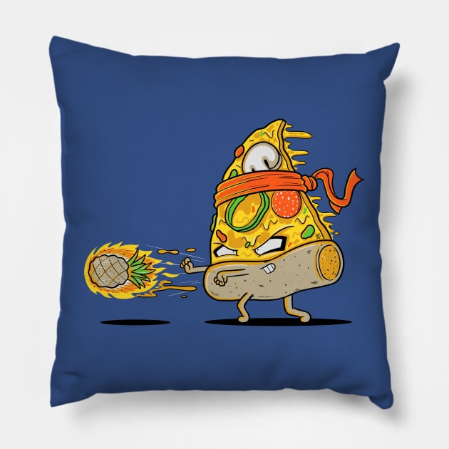 HADOUKEN PIZZA Pillow by FernandoSala