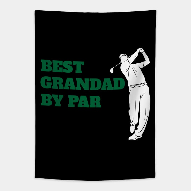 Best Grandad By Par - Funny Golf Lover Tapestry by fromherotozero