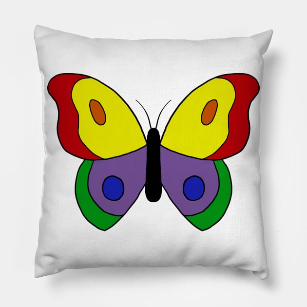 Butterfly Pride - Rainbow Pillow by inparentheses