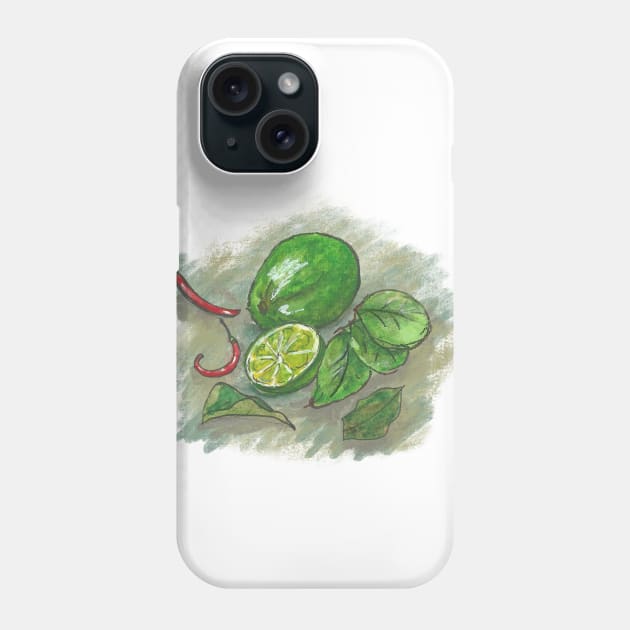 Lime and chili pepper Phone Case by Keen_On_Colors