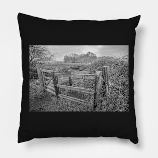 Wooden gate in the Norfolk countryside Pillow