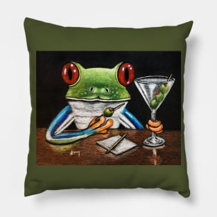 "Martini Frog" - Frogs After Five collection Pillow