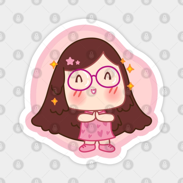 Cute girl design Magnet by BrightLightArts