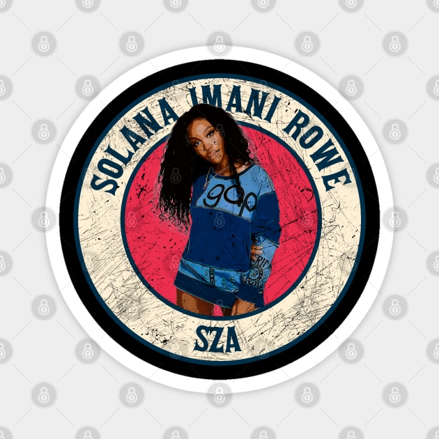 Retro Style Fan Art Design SZA // Solana Imane Rowe Magnet by rido public