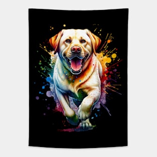 Golden Retrevier Dog watercolor splash Tapestry