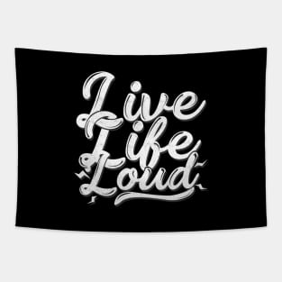 'Live Life Loud! Lets Rock n Roll' Rock n Roll Gift Tapestry