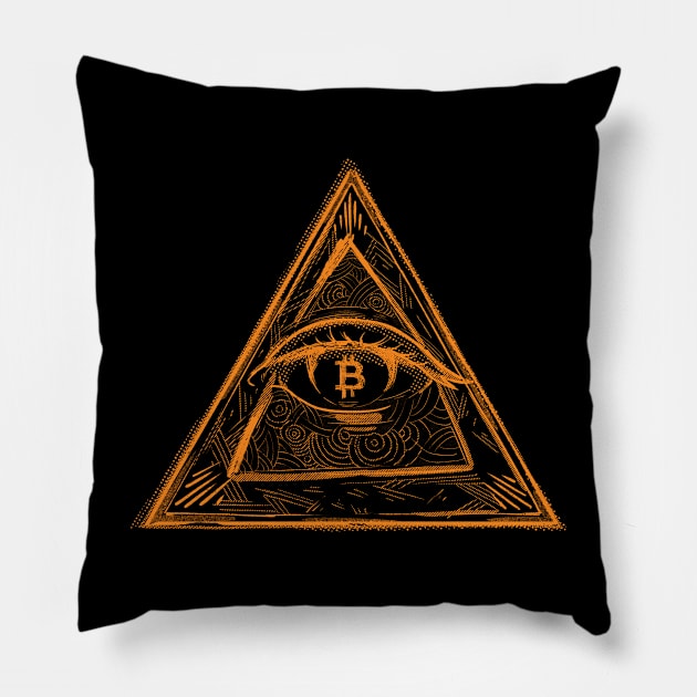 Illuminati of Bitcoin's Eye Pillow by CryptoHunter