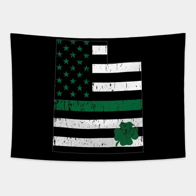 St Patricks Vintage Utah Irish USA Flag Tapestry by bbreidenbach