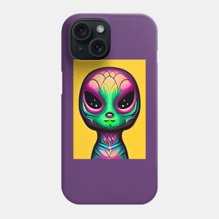 Psychedelic Alien Hippie Rectangle Design Phone Case