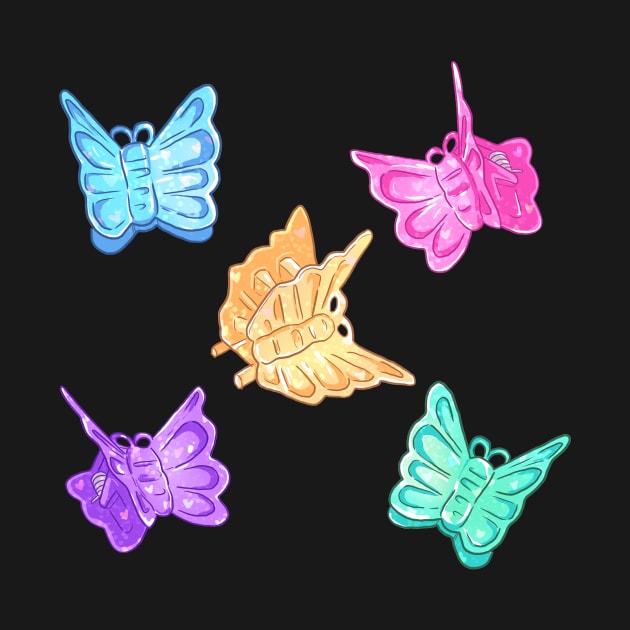 90s Nostalgia Series: butterfly clips by paintdust