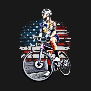 Biker Girl Flag T-Shirt