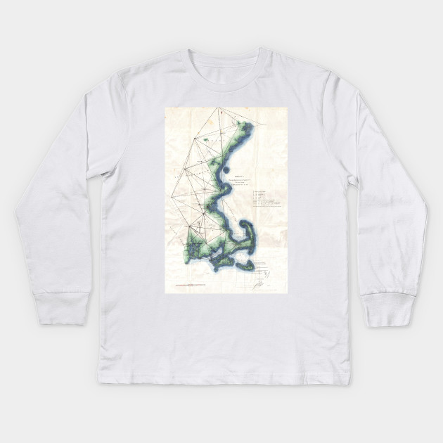 Vintage Coast Of New England Cape Cod Map Vintage Map Kinder Long Sleeve T Shirt Teepublic De